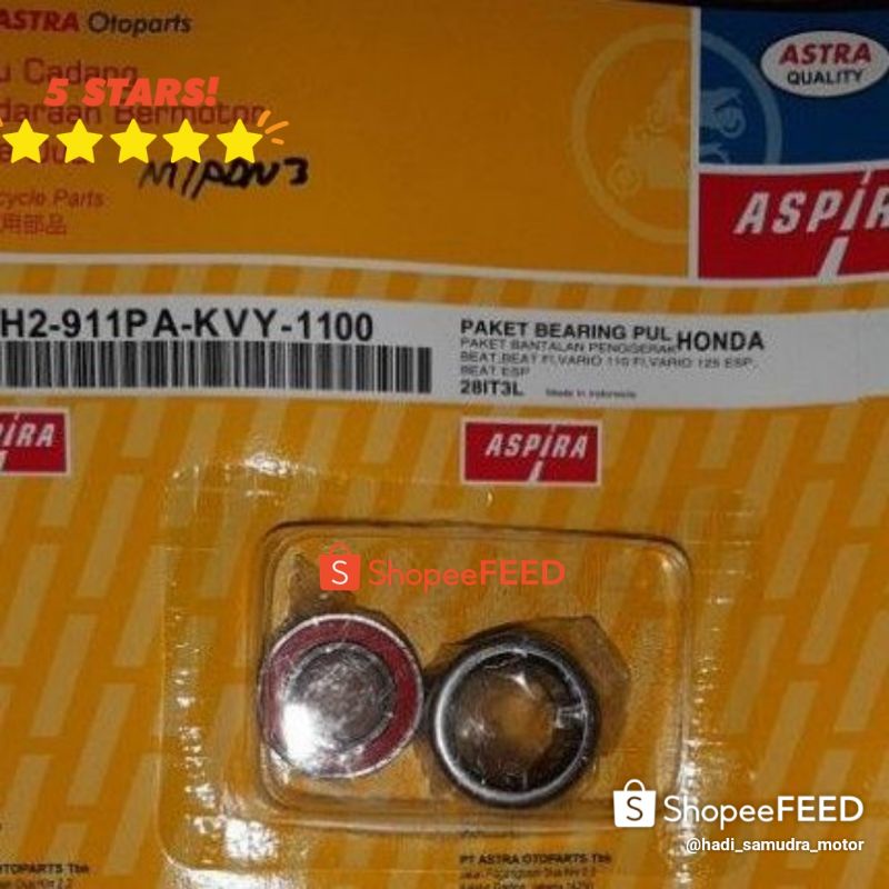 BEARING 6902 LAHER BAMBU PULLY  SET  CVT BEAT VARIO VARIO 125 VARIO 150 SCOOPY PCX ASPIRA ORI.