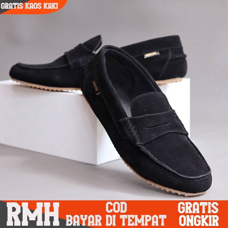NOAH Sepatu slip on suede premium casual slip on pria nyaman slip on pria pansus