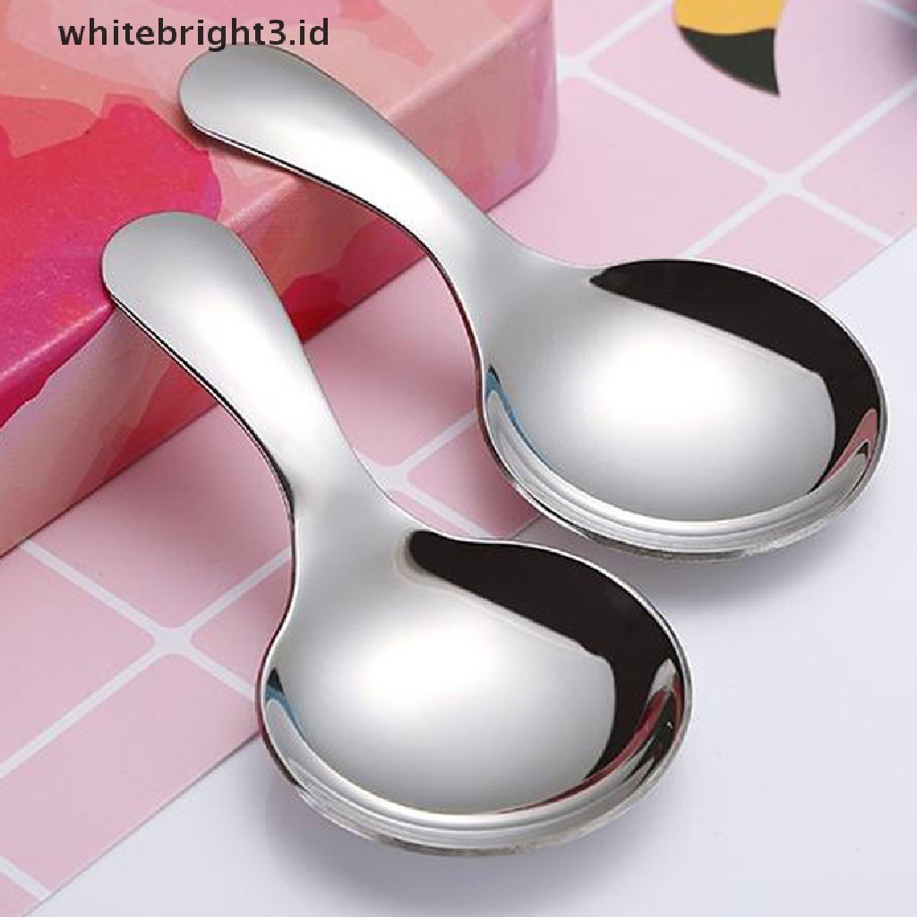 (whitebright3.id) Sendok Gula / Garam / Bumbu Dapur Bahan Stainless Steel Dengan Gagang Pendek