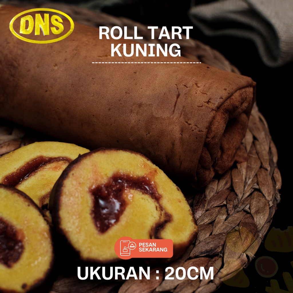 

Roll Tart Kuning Strawberry Kecil | Bolu Gulung Harum & Lembut