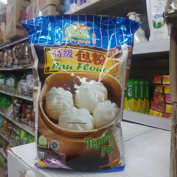 

PROMO [COD] Happy Grass Pau Flour. Tepung Pao / Pau / Bapau Kualitas Premium 1.3kg