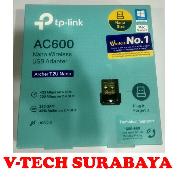 TPLINK TP LINK TP-LINK ARCHER T2U NANO AC600 USB WIFI RECEIVER ADAPTER