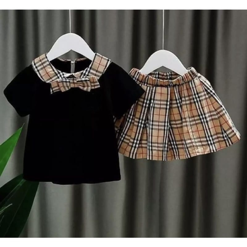 Setelan anak perempuan 1-5 tahun baju dress one set stelan setelan rok anak perempuan terbaru