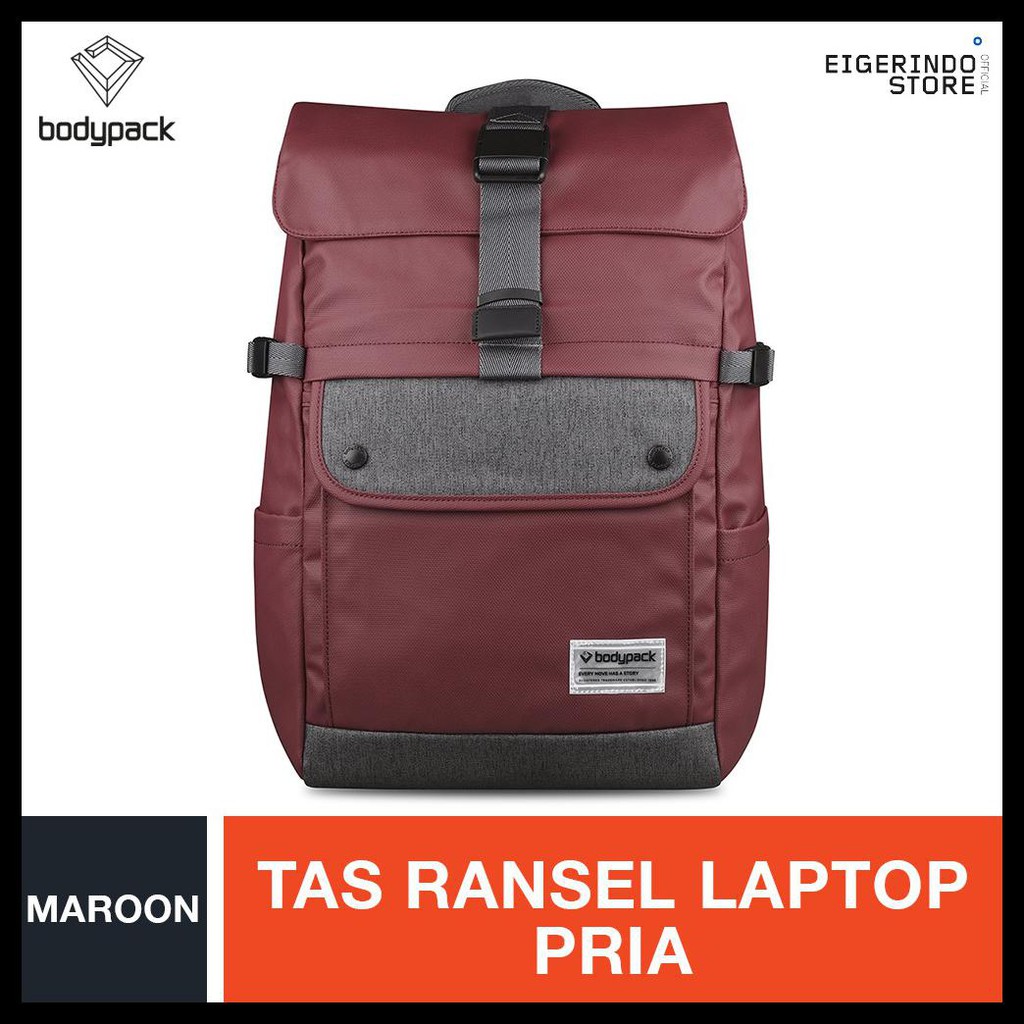 {BISA COD} Bodypack Prodiger Detroit Laptop Backpack - Maroon TERBATAS Kode 52