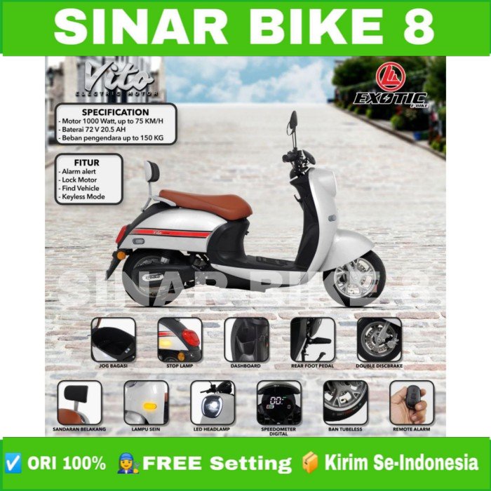 Sepeda Motor Listrik Electric E Bike EXOTIC VITO 1000 Watt