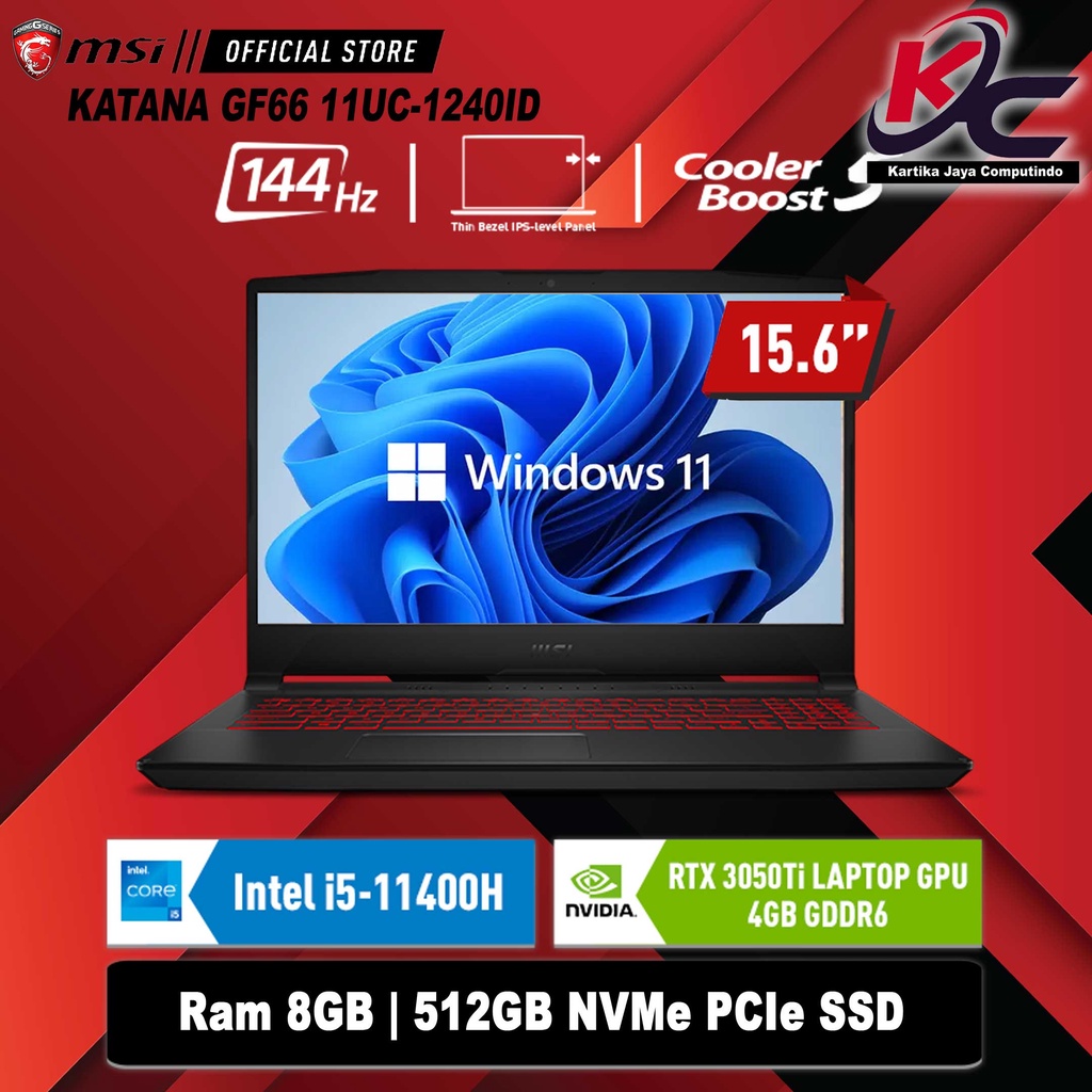 MSI KATANA GF66 9S7-158212-1240 I5-11400H