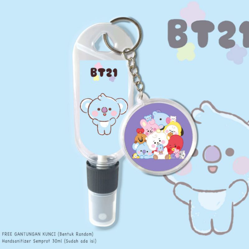 HAND SANITIZER BT21 LUCU/SPRAY 30ML FREE GANCI+ISI HS