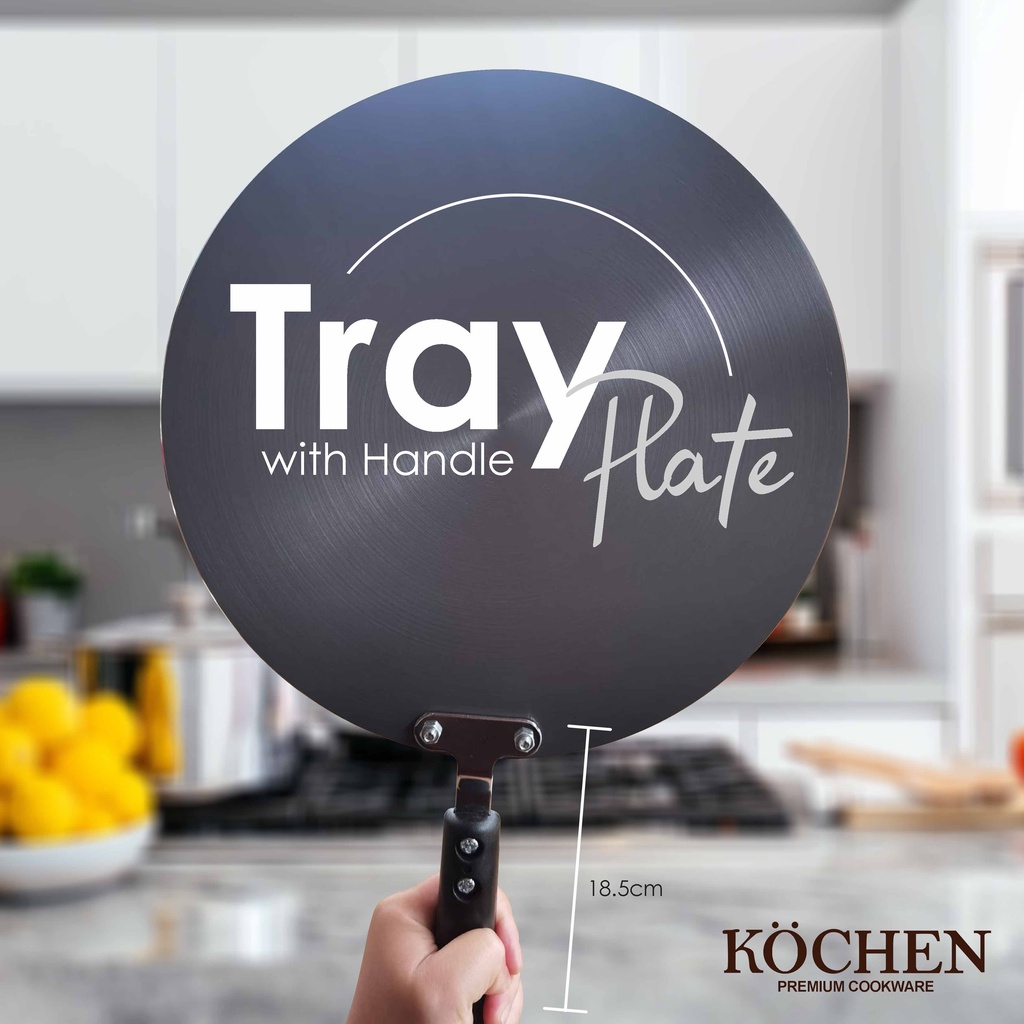 MYKOCHEN.INA Tray Plate 28cm Kochen Tatakan Kompor Plat Panci Alas Anti Gosong Anti Hitam Cemong Defrosting Defrost Makanan Alumunium Pelindung Bawah Wajan