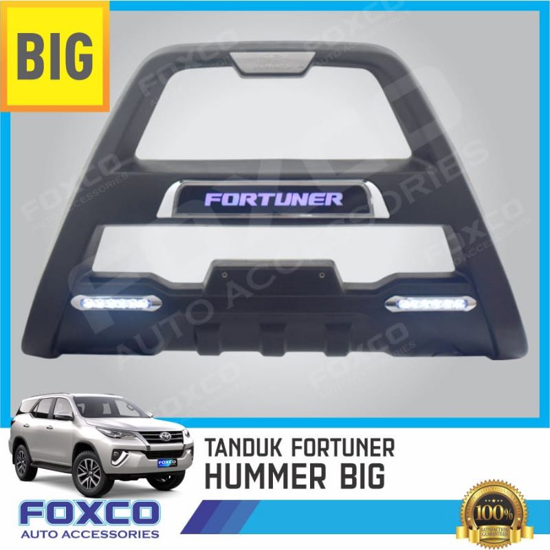 tanduk depan bumper depan all new Fortuner 2016 emboss hummer with led foxco