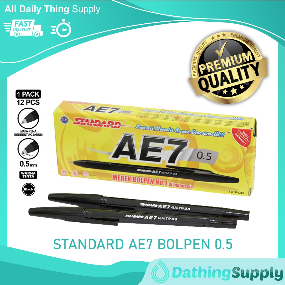 

Pulpen Standard AE-7 Hitam / Pena Pen AE7 isi 12 PCS