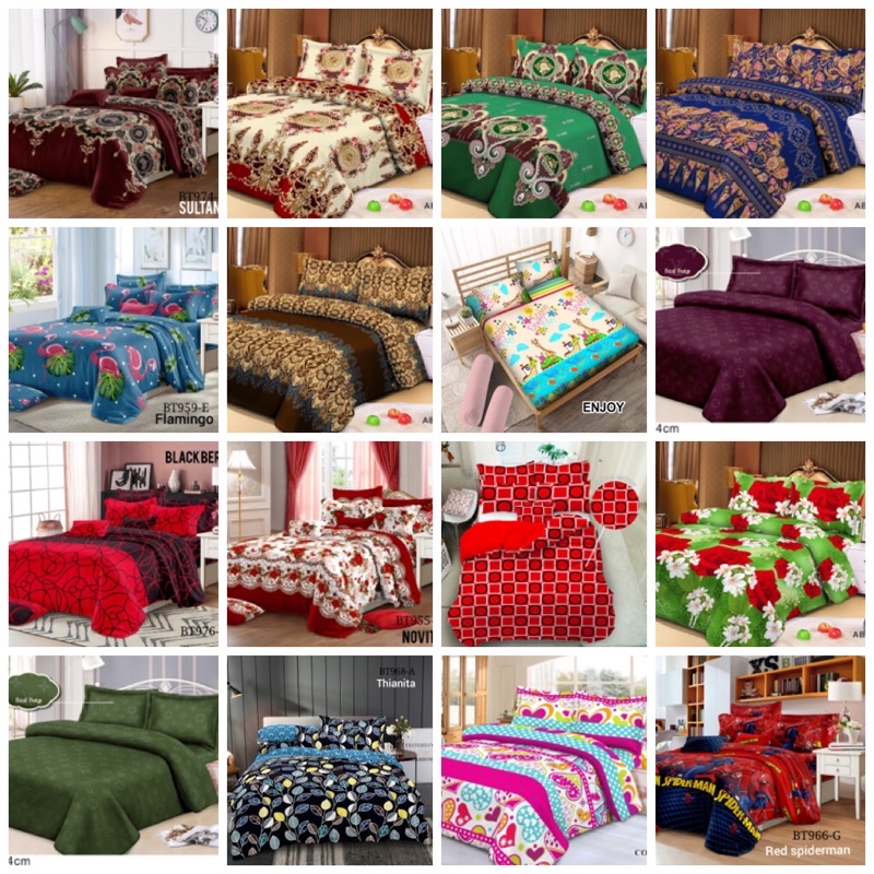 SPREI HOMEMADE KARAKTER 180x200 NO.1 SIZE JUMBO ADA KARET SUDUT (2BANTAL 1GULING) MOTIF DEWASA