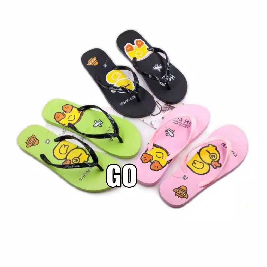 goflow Import BEBEK Sandal Wanita Murah Japit Casual Teplek Sendal Cewek Flat Jepit