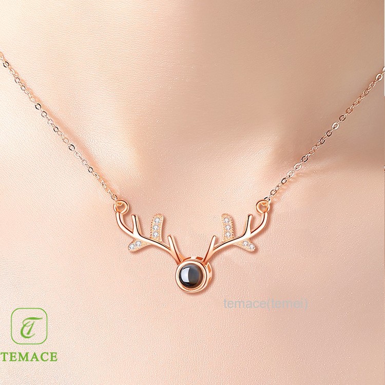 100% stainless steel baja titanium unicorn pendant kalung wanita berlian rantai klavikula