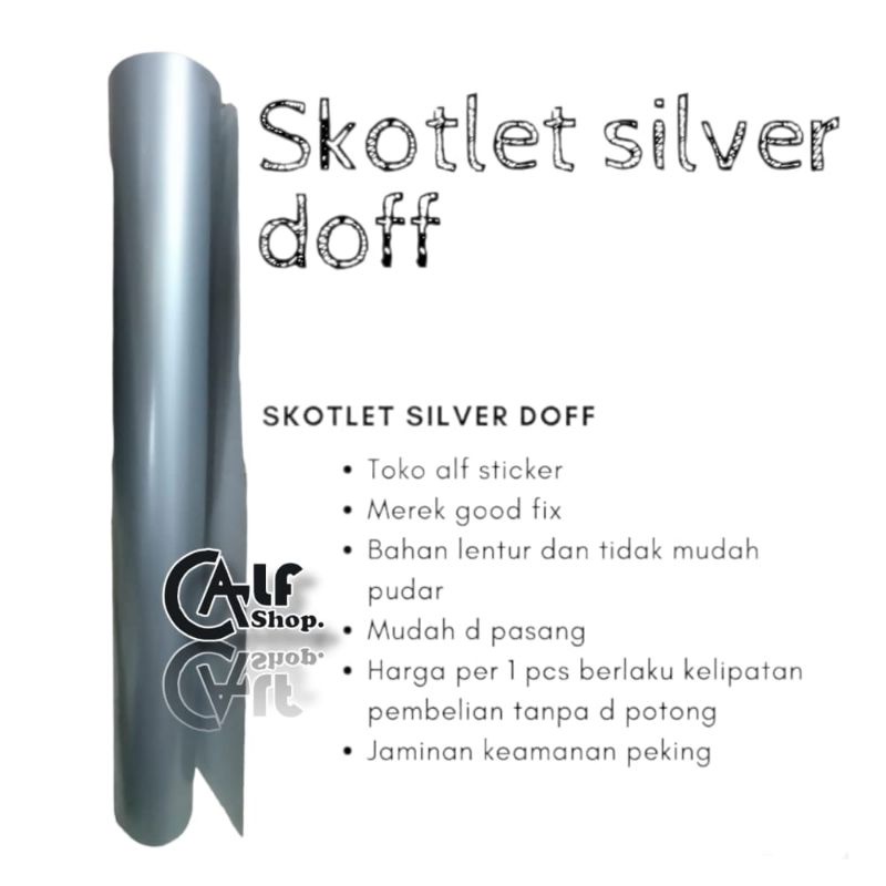 sticker. skotet silver doff /glosy 1 meter. aksesoris sepeda motor