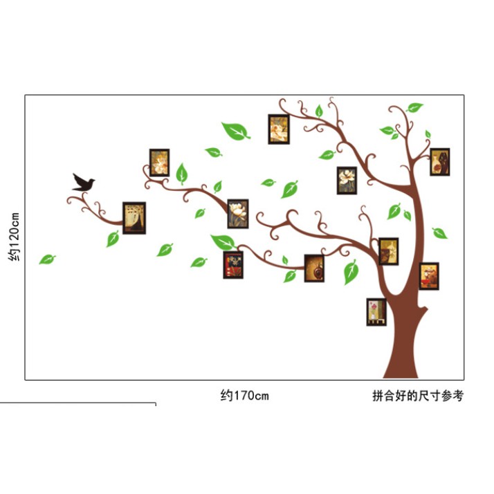 RELIZA WALL STICKER / STIKER DINDING POHON BINGKAI FOTO TREE FRAME Wallsticker AY803A