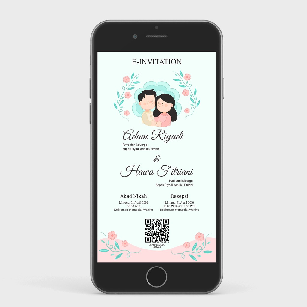 Undangan Pernikahan Digital/Wedding E-Invitation Kartun Unik Lucu A12