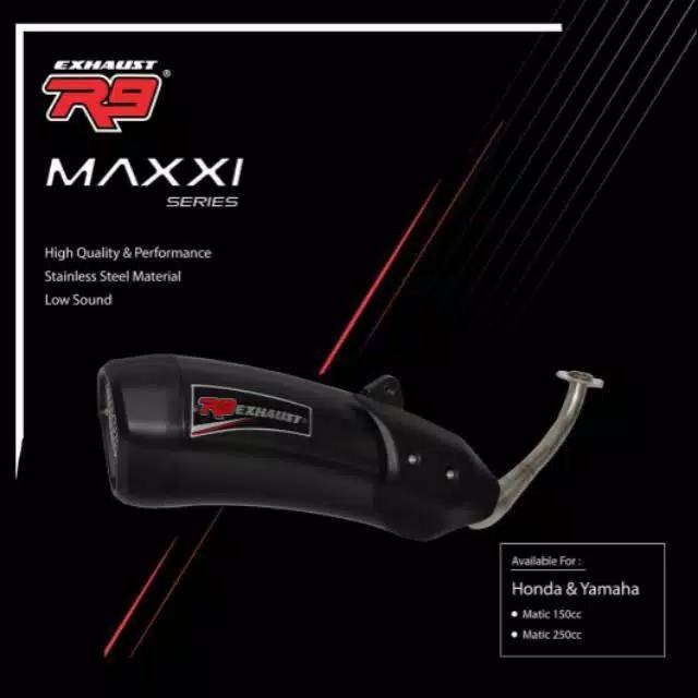 Knalpot Racing NMAX R9 Maxxi Steinless black, Original,, second seperti baru(1 hari pake)