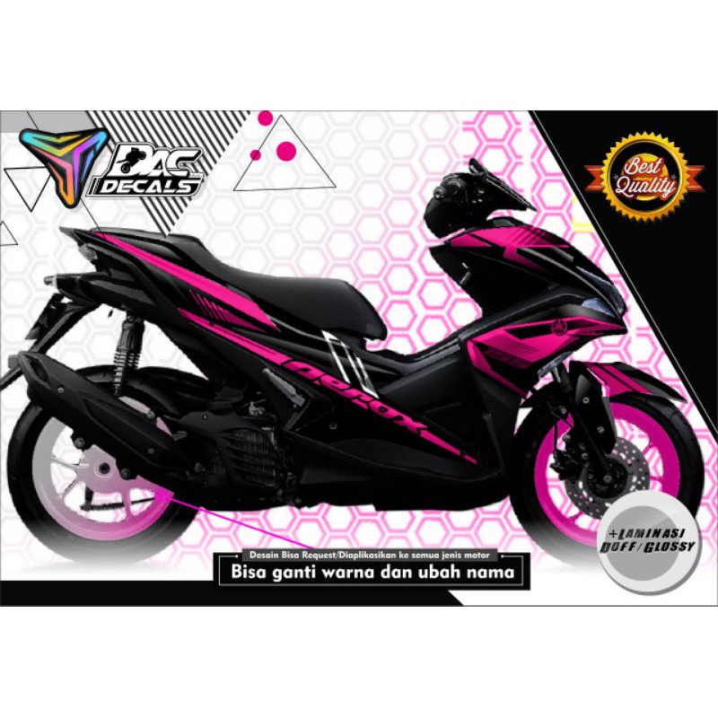 sticker decal full body yamaha Aerox hitam pink