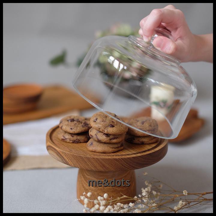 Cake Stand Kayu Dgn Tutup Kaca