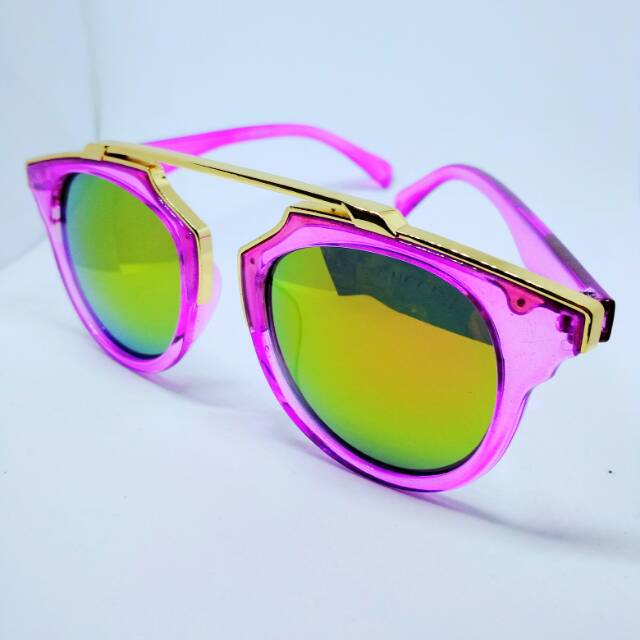 Kacamata palang frame ungu lensa gold