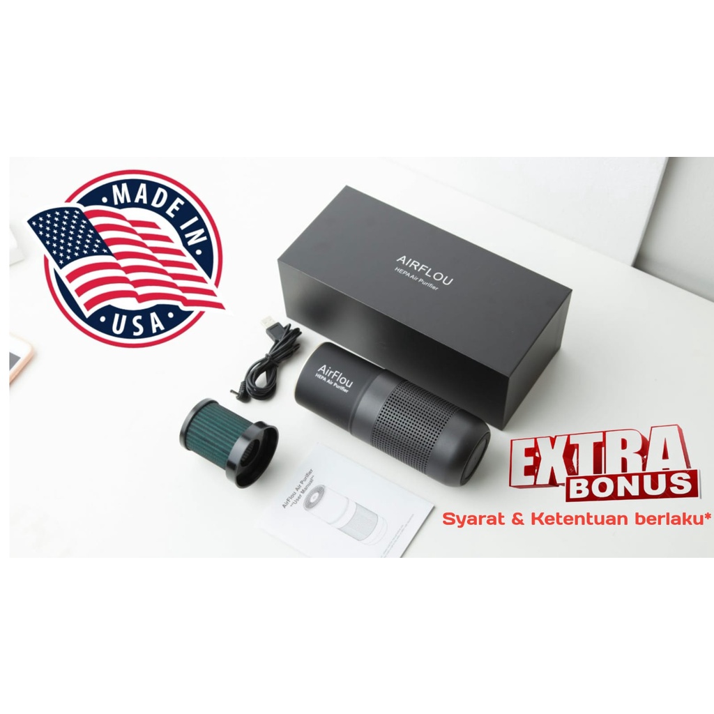 AIRFLOU Hepa Active carbon Filter purifier for car office ionizer