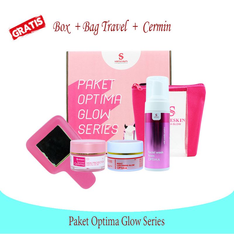 Shineskin Paket Glow Optima/Perawatan Normal dan kering/Flek hitam/Aman bumil busui BPOM