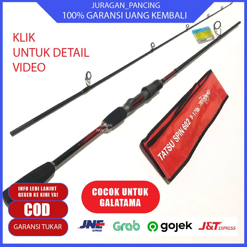 ALAT PANCING FISHING ROD JORAN TATSU SPIN BAHAN KARBON PANJANG 180CM COCOK KOLAM GALATAMA 17LB