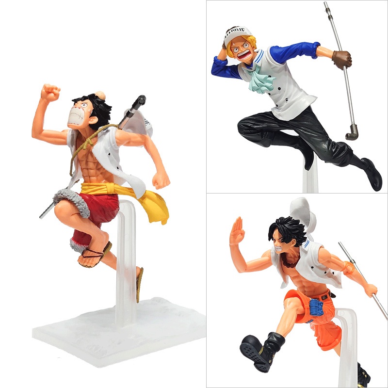 Mainan Action Figure Model Anime One Piece Luffy Ace Sabo Navy Running Three Brothers Bahan PVC Untuk Hadiah Anak