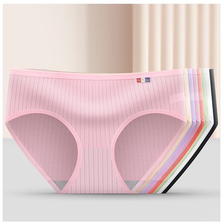 BEE - Celana Briefs Elastis Seamless Mid Waist Bahan untuk Wanita 008