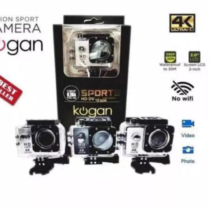 Barang Pilihan.. SATU SET  KAMERA SPORT CAM Kogan WATER RESIST / VLOG YOUTUBE GAMING SPORT ULTRA HD 