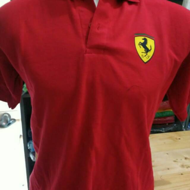 Kaos kerah big size Ferrari, kaos polo Ferrari S M L XL XXL XXXL-XXXXL, kaos Ferrari berkerah