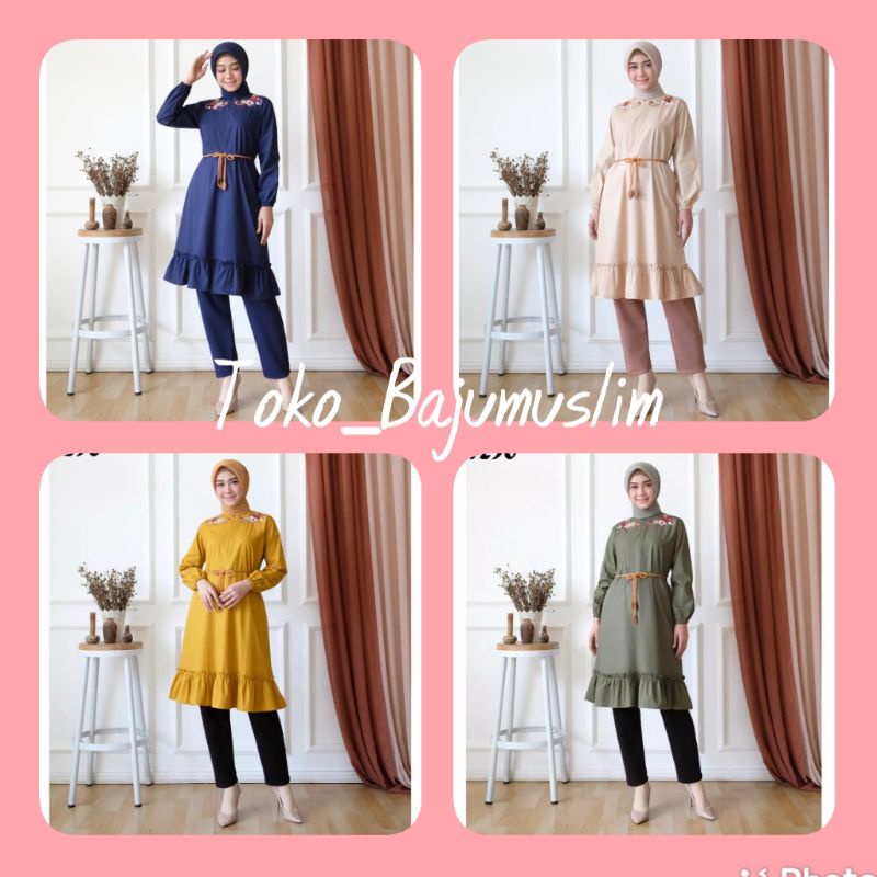 SETELAN TUNIK BAHAN KATUN JEPANG ORI
