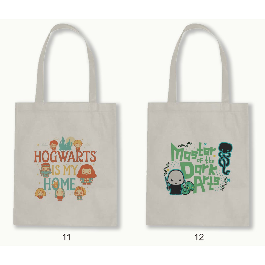 Tas Tote Bag Resleting Kanvas/Blacu  - Harry Potter Series.06