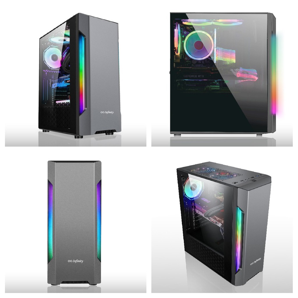 INFINITY FLASH V2 RGB FRONT ATX TEMPERED GAMING CASE CASING ENLIGHT