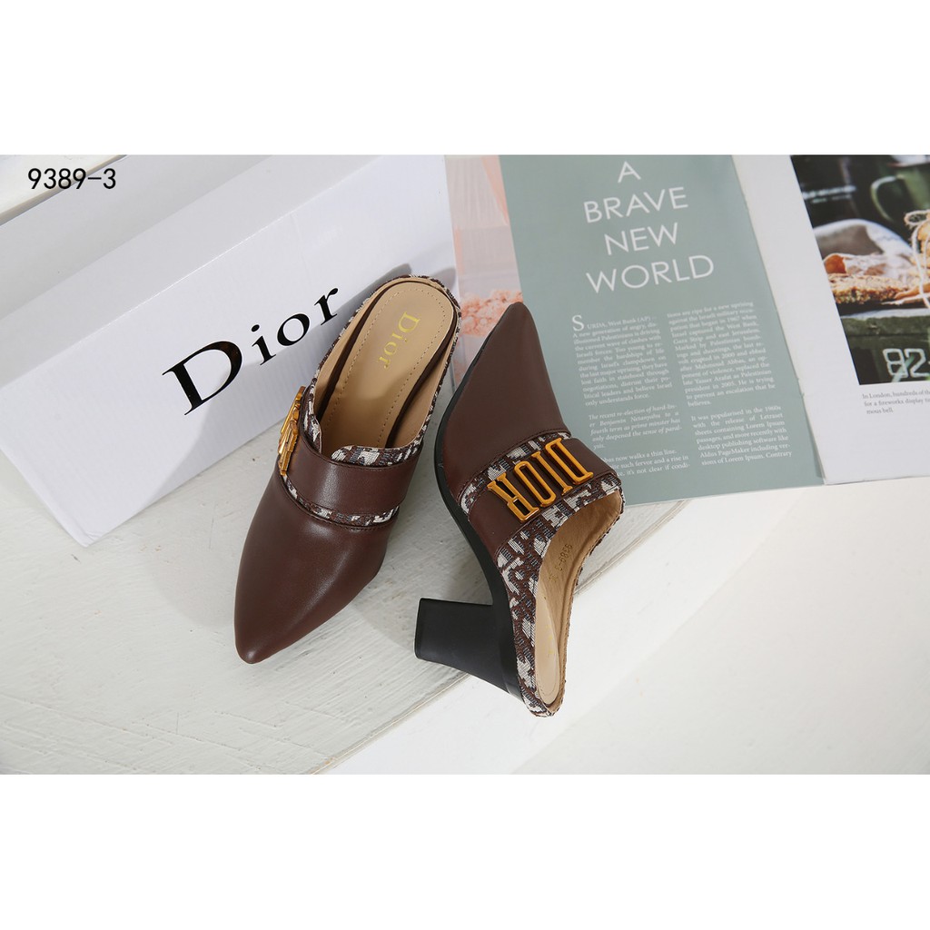 New Arrivall ! New Item !  Oblique &amp; Leather Heel Shoes #9389-3