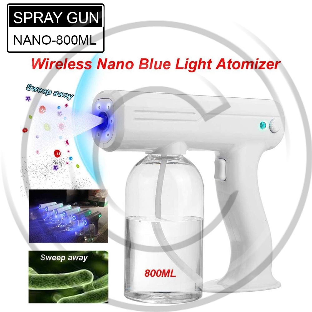 USB Nano Spray Gun / Alat Semprot Disinfektan Healthy Lifestyle Wireless Charging Nano Blue Light Atomizer Botol 800ml - CO