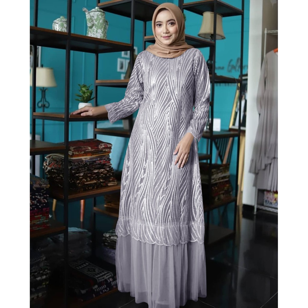 (MODEL BARU) SIZE S/M,L,XL,XXL GAMIS MOURIN/GAMIS BRUKAT TILE/GAMIS KONDANGAN/GAMIS MUSLIM WANITA
