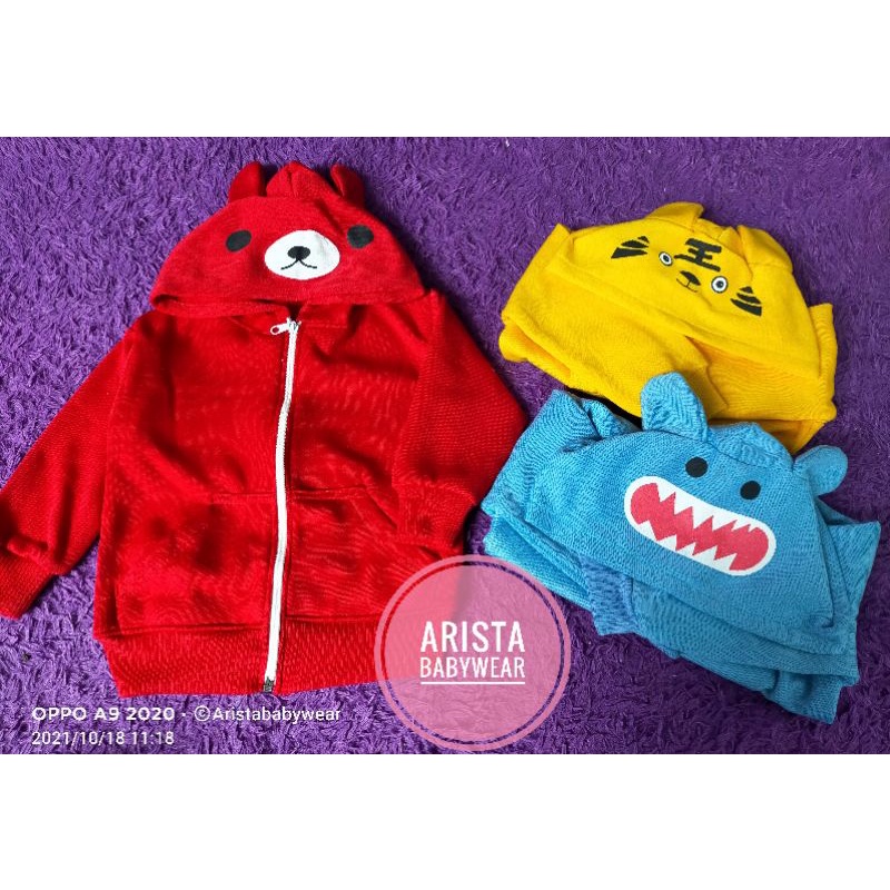 JAKET FLEECE HOODIE BAYI SAKU DEPAN