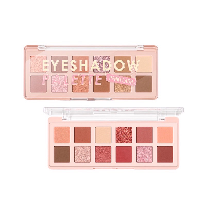 PINKFLASH PinkDessert Eyeshadow Pink Dessert 12 Shades Eyeshadow Palette High Pigment And Smooth Powder Long Lasting Pink Flash