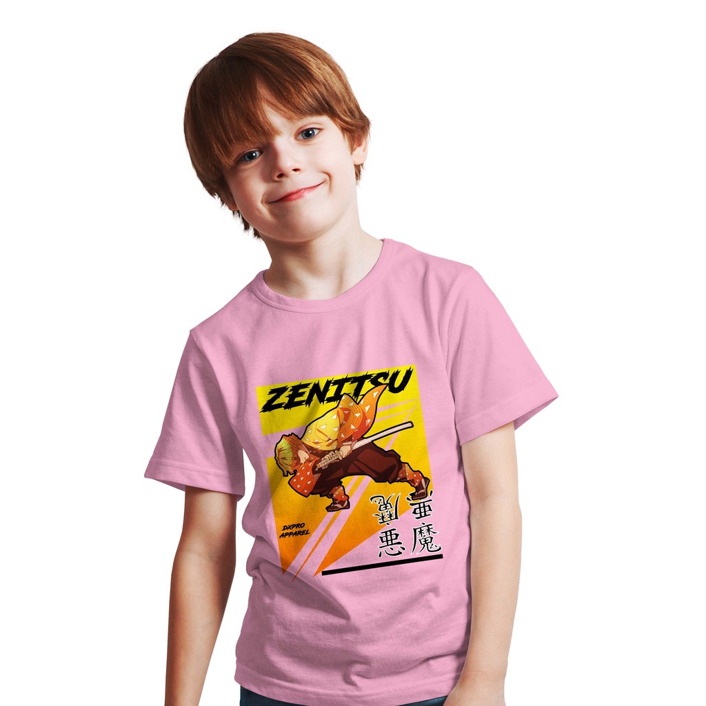 BAJU KAOS T-SHIRT ANAK ANIME ZENITSU AGATSUMA FLASH DEMON SLAYER