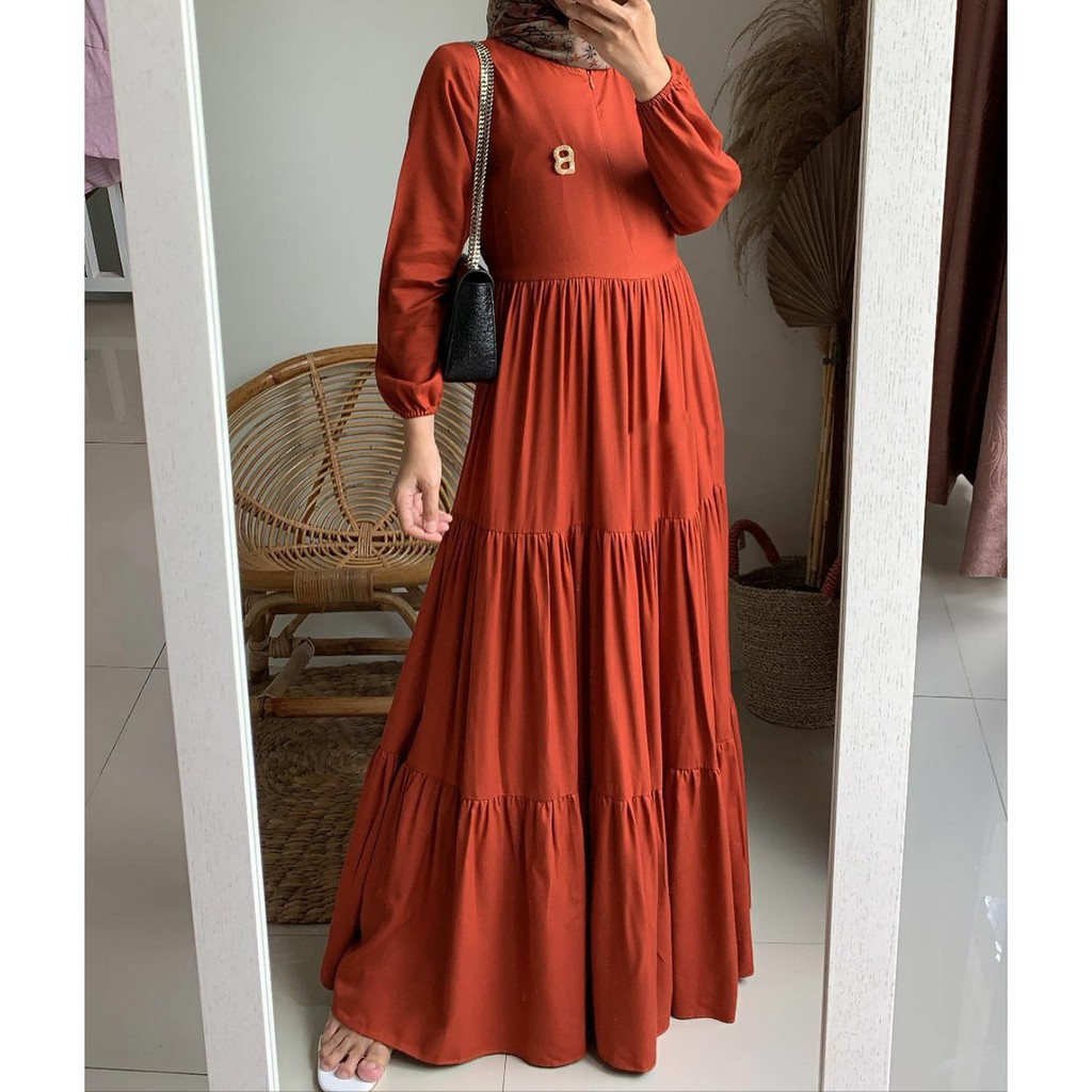 Loli Dress Gamis Muslim Polos Basic Fashion Wanita Terlaris