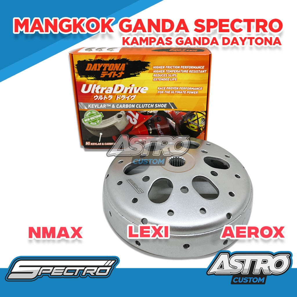 Mangkok Kampas Ganda Spectro NMAX 155 AEROX LEXI 125 Kampas Ganda Daytona Paket Upgrade CVT Racing