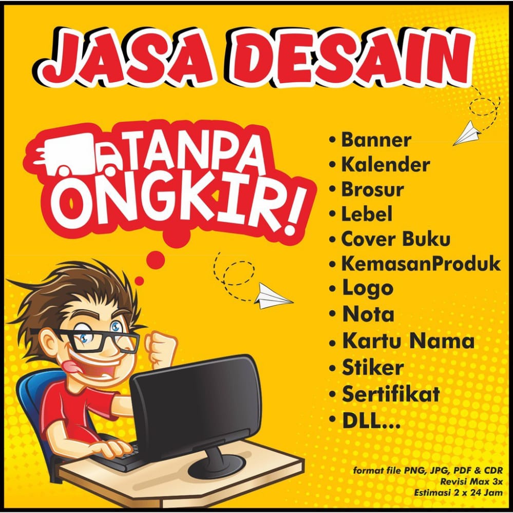 Jasa Desain (FREE ONGKIR), Spanduk, Logo, Kartu Nama, ID Card, Banner, Sertifikat, Brosur, Logo Toko
