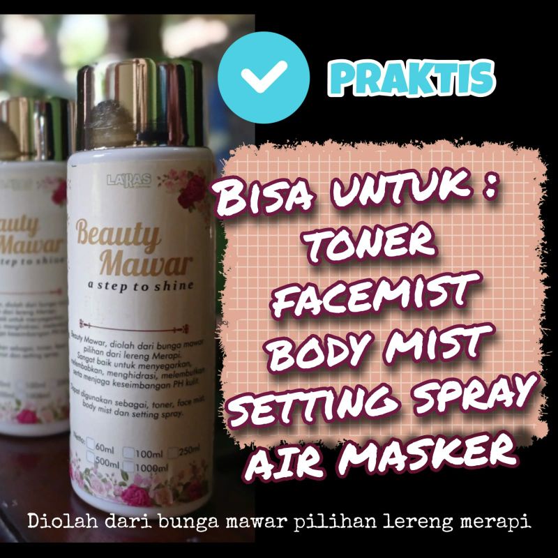 [Hampers Syantik | BPOM] Air Mawar | Toner, Mini Henna Halal Muslimah, Bodyspray Deodorant Alami