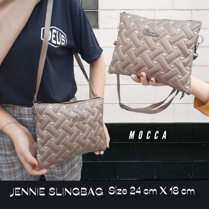 TAS SELEMPANG KEREN SLING BAG ZAMZAM JENNIE  - BISA TAS BISA CLUTCH -TALI PANJANG &amp; PENDEK