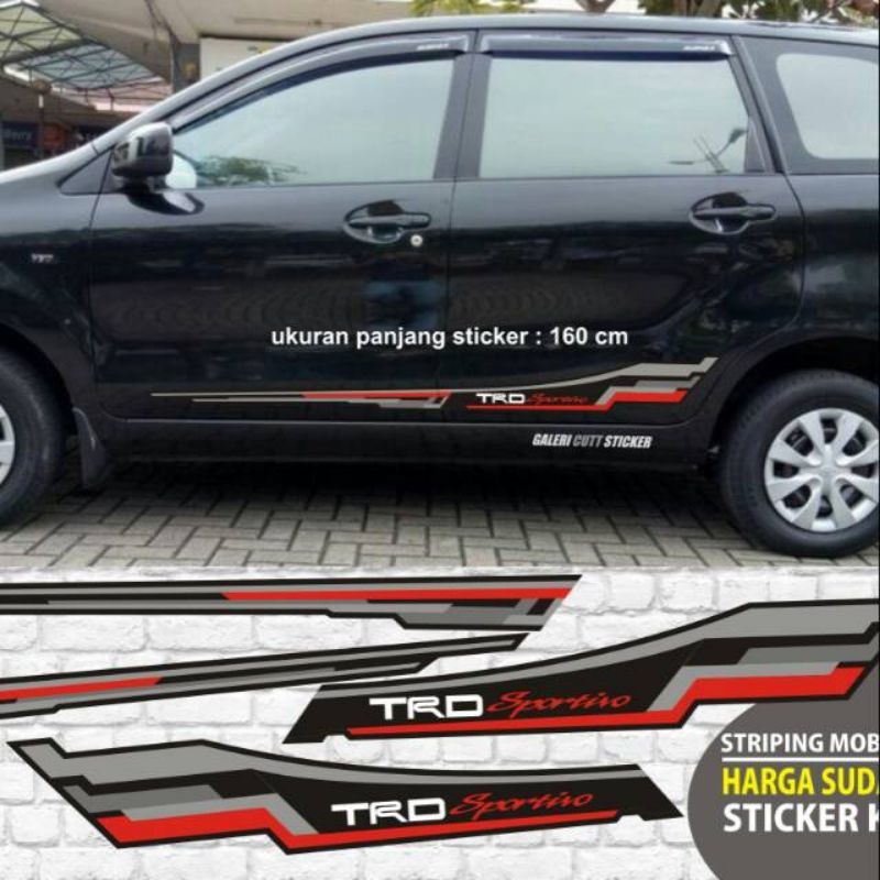 stiping list body samping mobil Avanza hitam