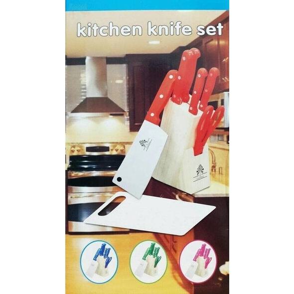 PISAU SET WARNA WARNI 8Pc KITCHEN KNIFE SET PISAU PAKET DAPUR