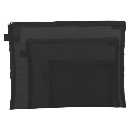 

tulis-alat-paket- bambi 7126-10 mesh pouch - hitam -paket-alat-tulis.