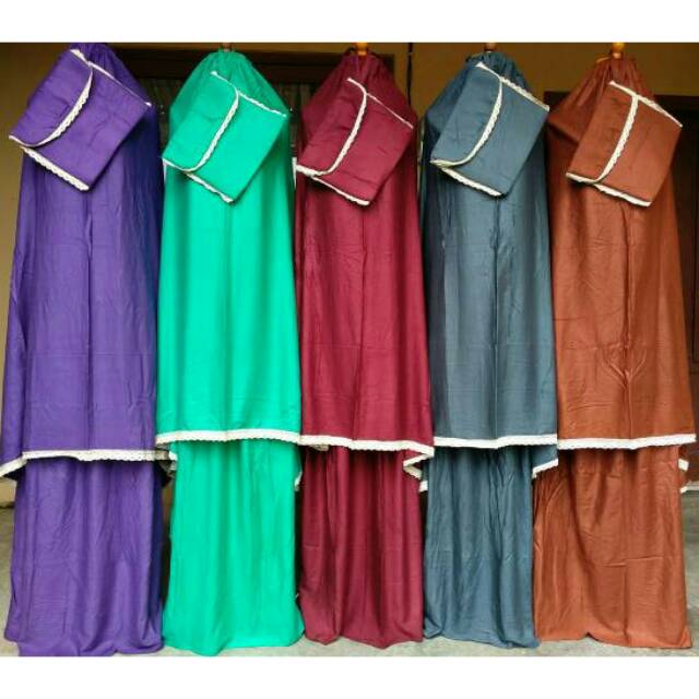 Mukena Bali Putih Rempel Warna Super Jumbo