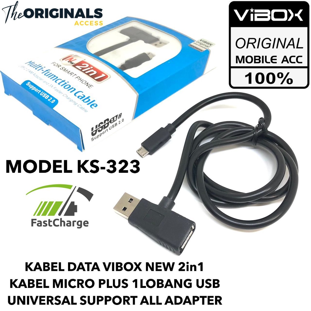 KABEL DATA KS-323 KABEL CASAN KABEL CHARGER KABEL CAS 2 IN 1 ISI CEPAT MULTI FUNGSI micro